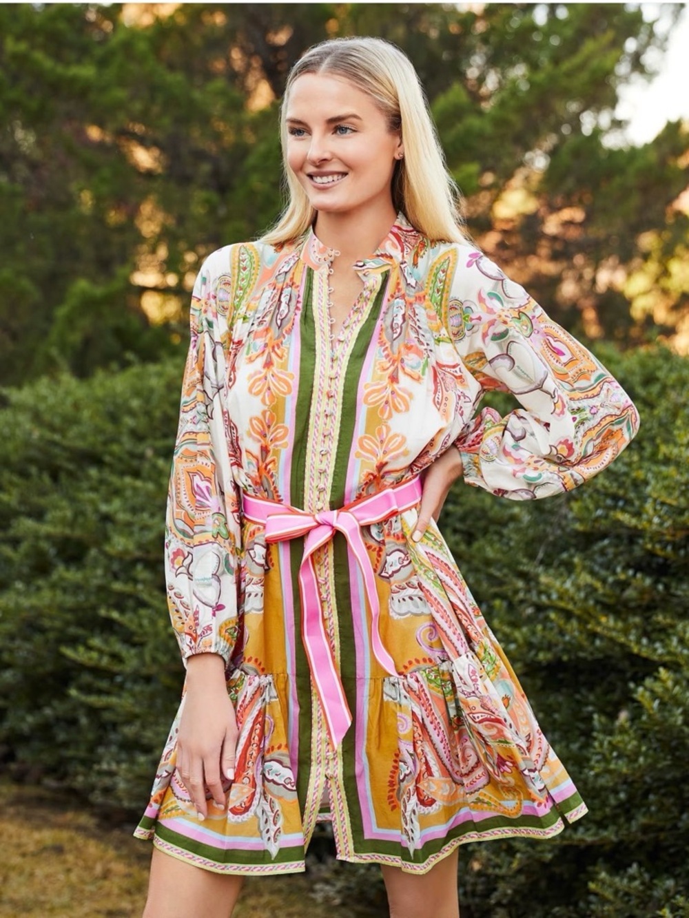 ANTONIO MELANI BRYNN PAISLEY PRINT DRESS